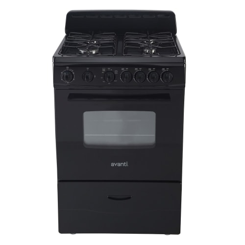 Avanti 24" Gas Range, Black